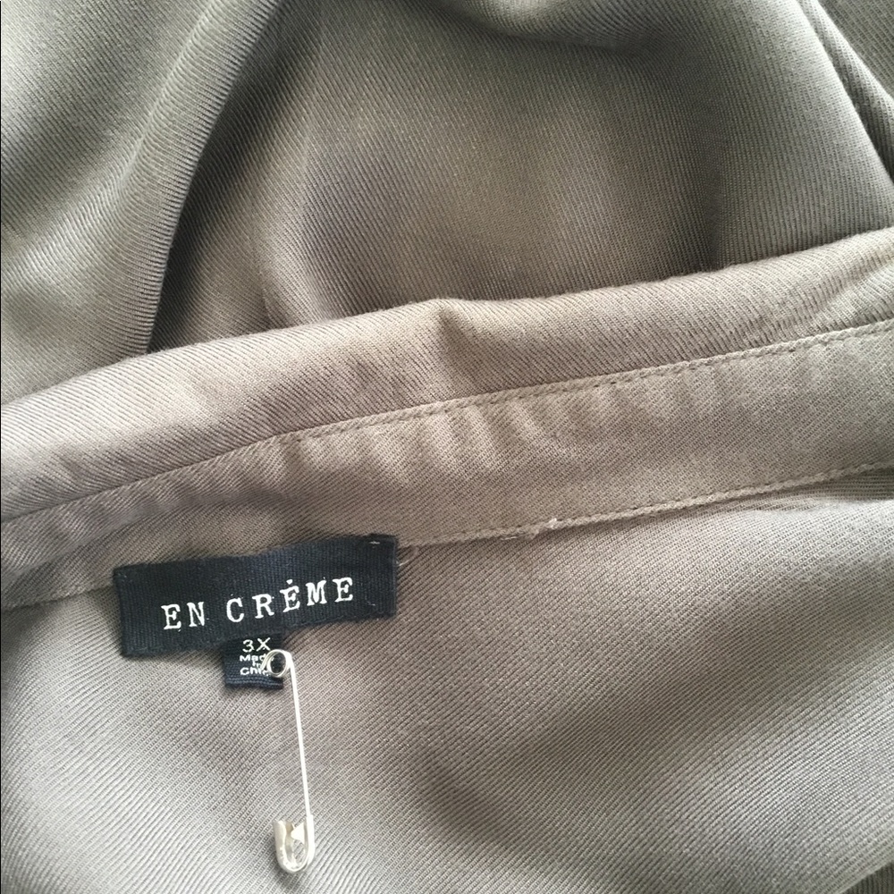 EN Crème Green Long Sleeve Shirtdress. Size  3X $25 - Picture 9 of 10